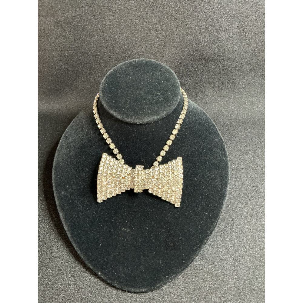 Vintage Bow Tie Rhinestone Choker